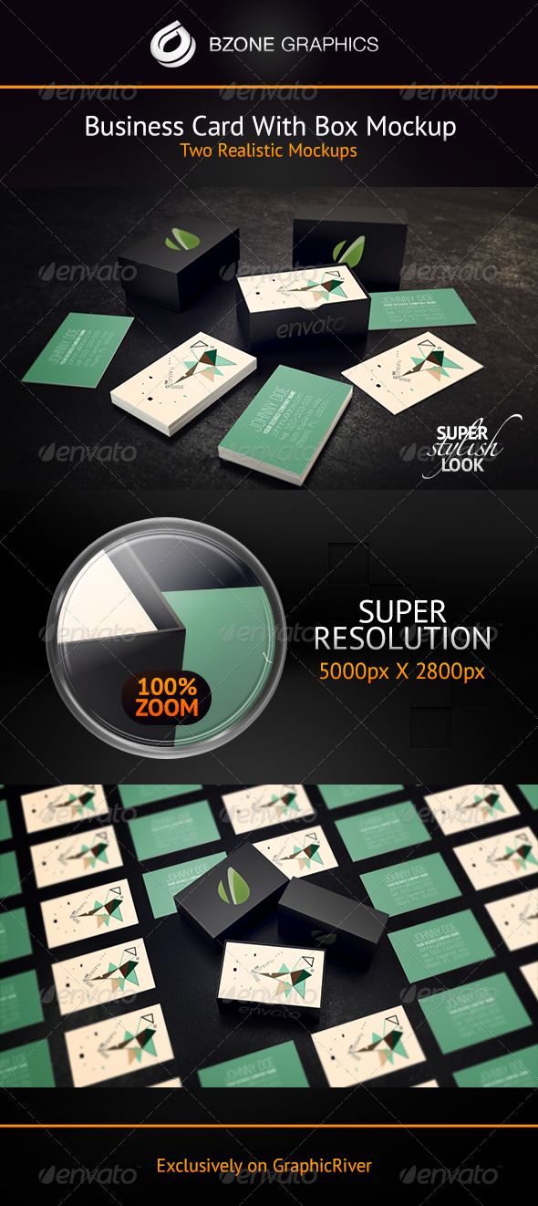 Business Card with Box Mockup - Print Product Mock-Ups