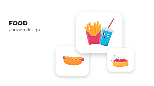 Food - Cartoon Design Elements template preview