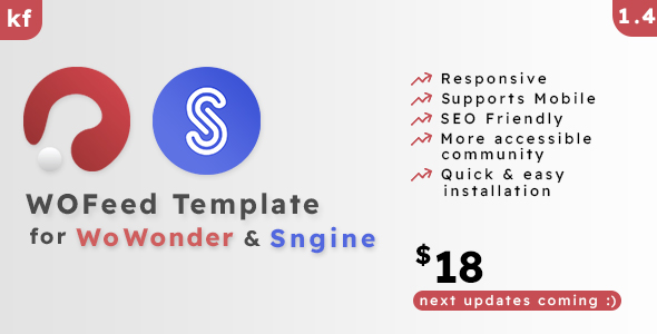 WOFeed - The Ultimate Welcome Page Themes For WoWonder & Sngine