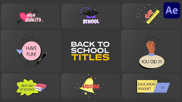 School Life Titles for After Effects Titles template preview