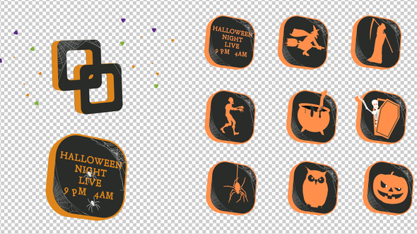 Halloween 3D logo loop Logo Stings template preview