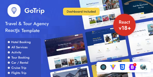 GoTrip - Travel & Tour Agency React Js Template