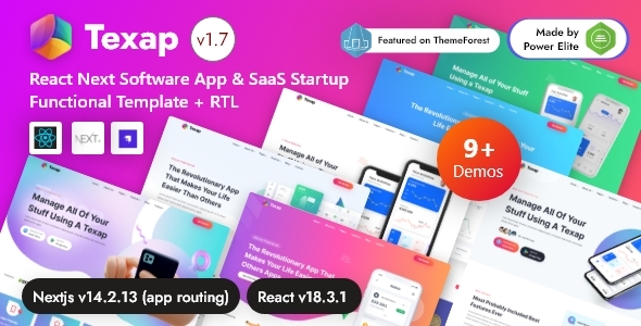 Texap - React Nextjs Software App & SaaS Startup Template with Strapi 4