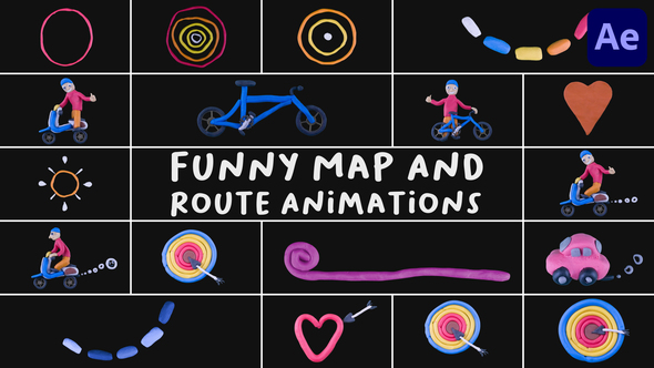 Funny Map And Route Animations | After Effects Elements template preview