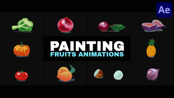 Painting Fruits Animation | After Effects Elements template preview