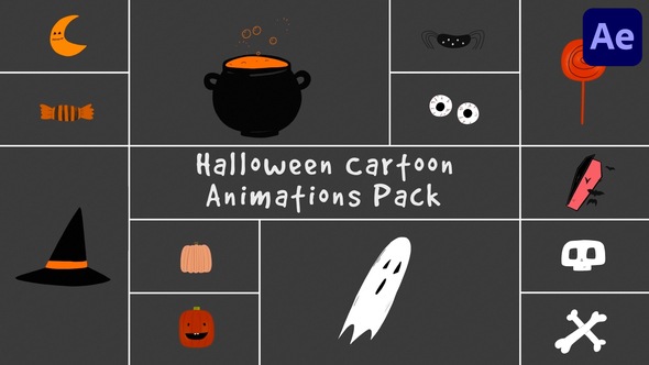 Halloween Cartoon Animations for After Effects Elements template preview