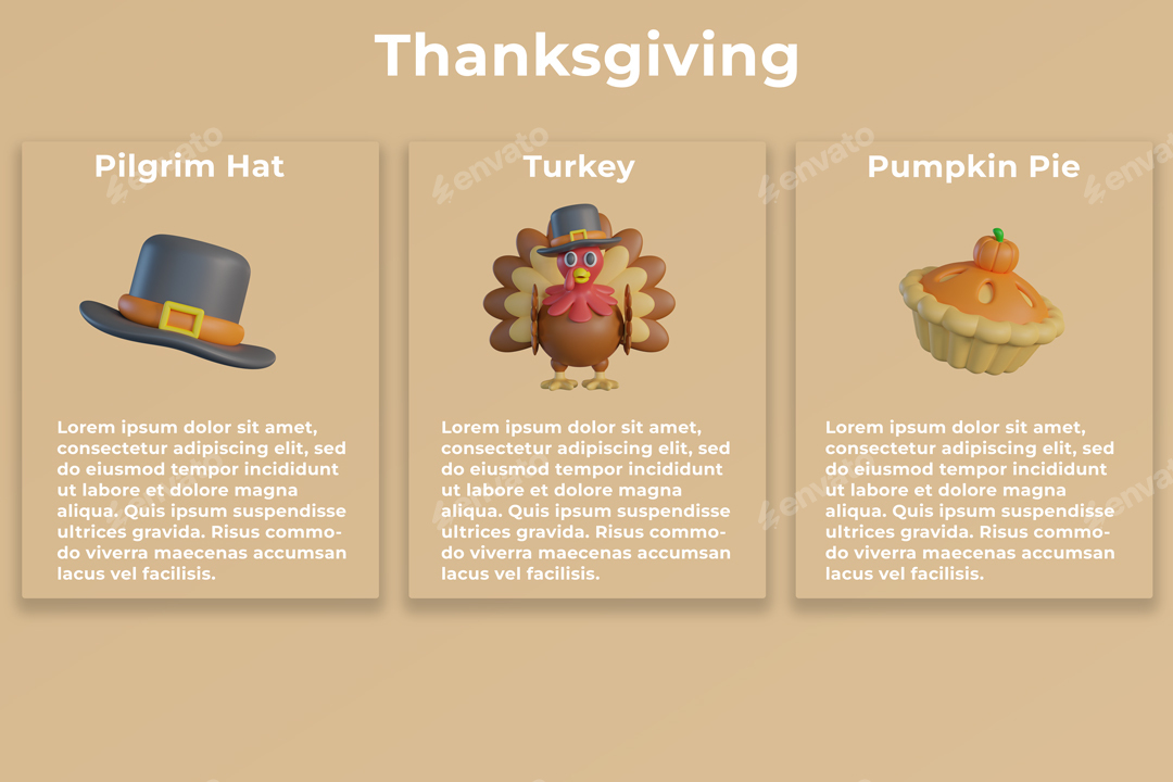 3D Thanksgiving Icon Set Bundle, Icons | GraphicRiver