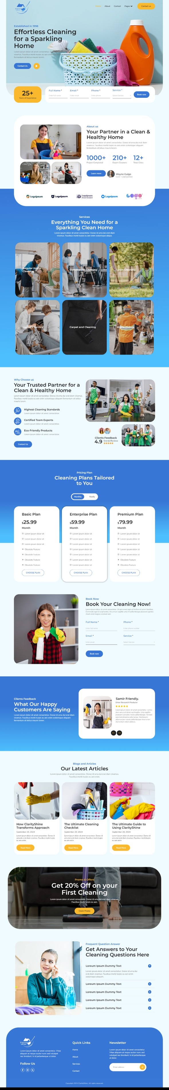ClarityShine - Cleaning Service Company Elementor Template Kit