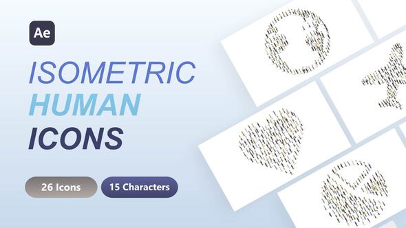 Isometric Human Icons Elements template preview