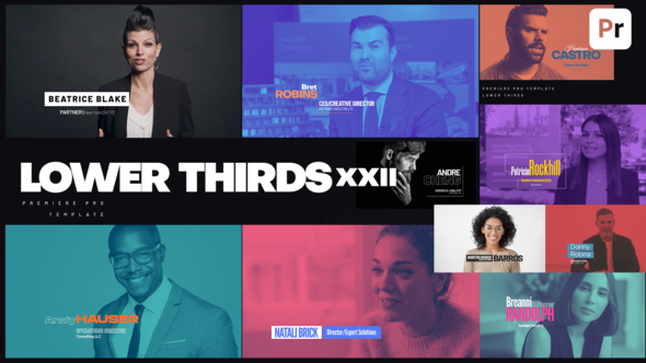 Lower Thirds XXII Premiere Pro template preview