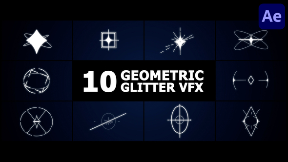 Geometric Glitter VFX | After Effects Elements template preview