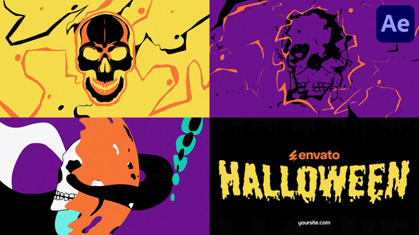 Halloween Skull Opener for After Effects Openers template preview