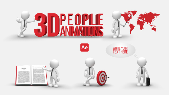 3D People Animations 1 Elements template preview