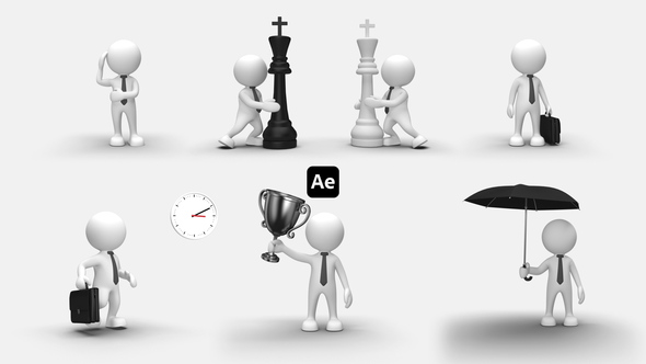 3D People Animations 3 Elements template preview