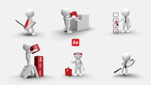 3D People Animations 6 Elements template preview