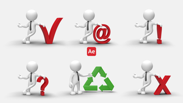 3D People Animations 8 Elements template preview