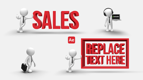 3D People Animations 9 Elements template preview