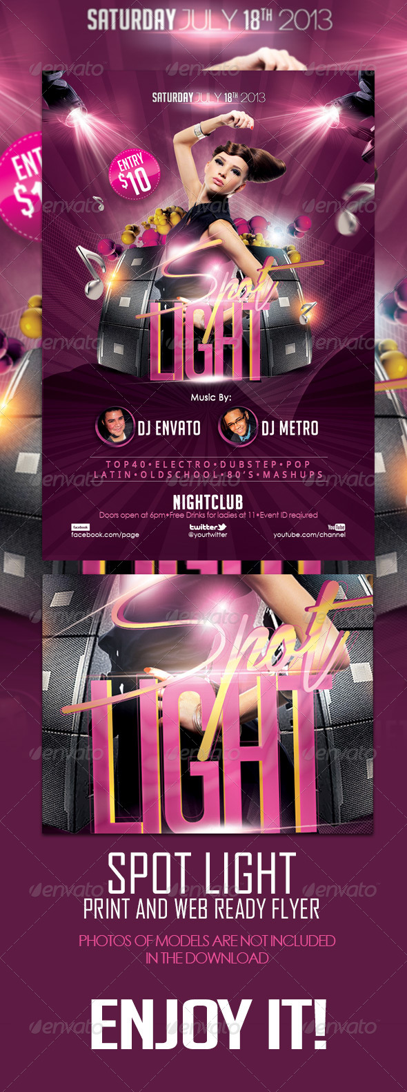 Spot Light Flyer - Clubs & Parties Events