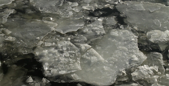 Ice Drift on River