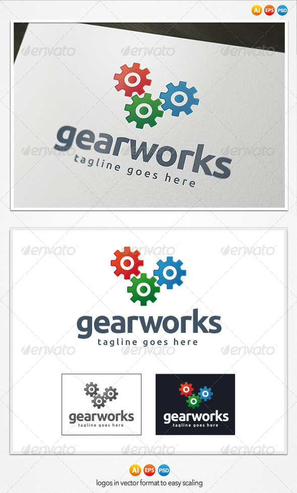 Gear Works Logo - Objects Logo Templates