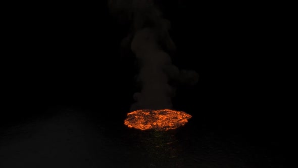 3D Animation A Skeleton Rises From The Bubbling Lava