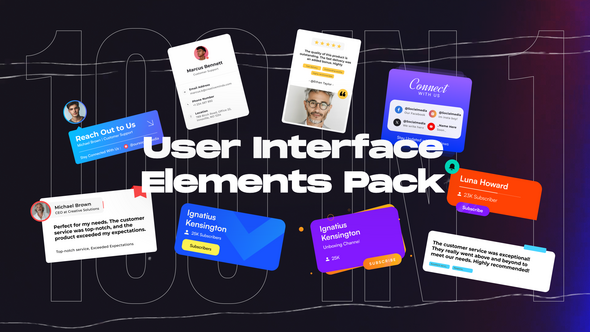 100 User Interface Elements Pack Titles template preview