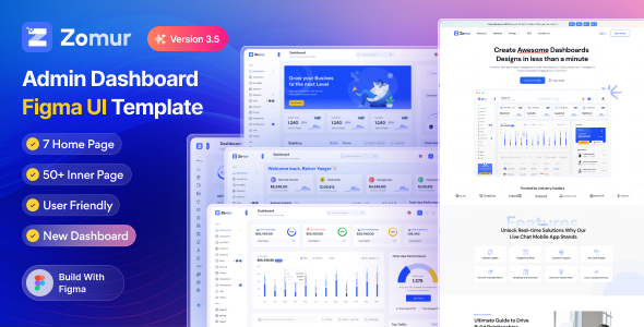 Zomur – Figma Admin Dashboard UI Kit Template