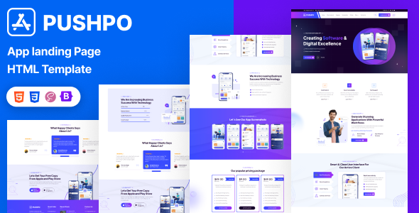 Pushpo - App Landing Page HTML Template