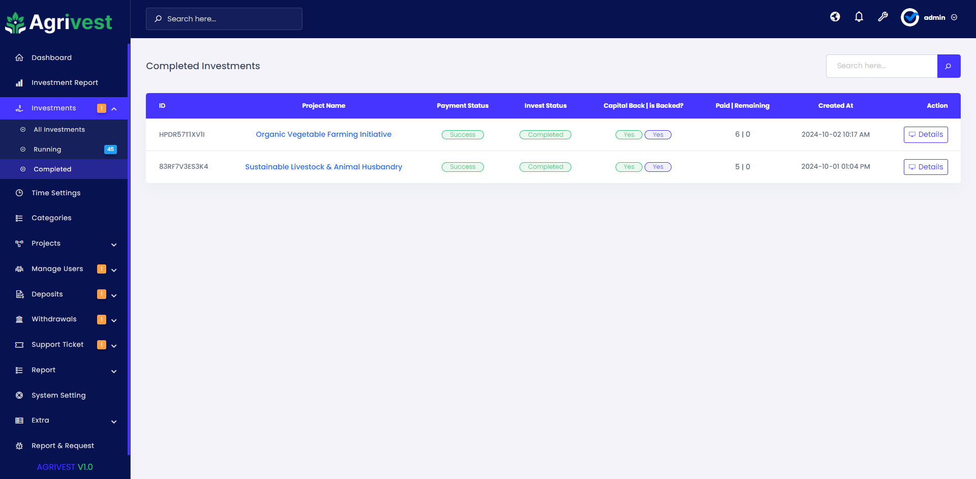 Agrivest - Agriculture and Livestock Investment Platform by ViserLab