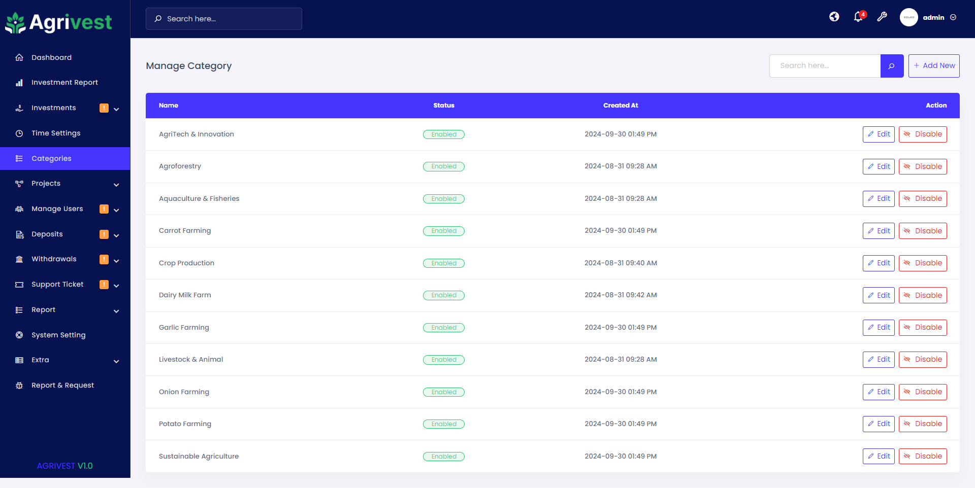 Agrivest - Agriculture and Livestock Investment Platform by ViserLab