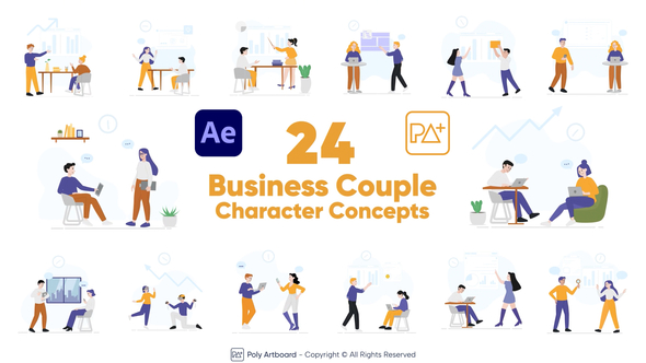 Business Couple Character Concepts For After Effects