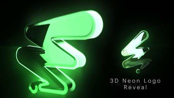 Fast 3D Neon Logo Reveal Logo Stings template preview
