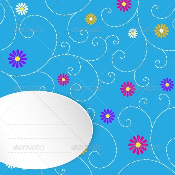 Abstract Blue Floral Background - Backgrounds Decorative
