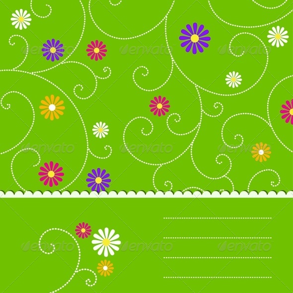Abstract Green Floral Background - Backgrounds Decorative