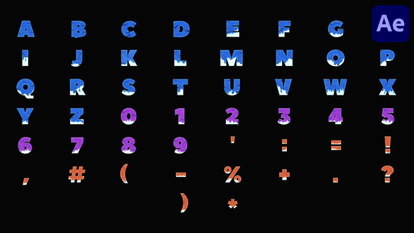 Fluid Alphabet for After Effects Elements template preview