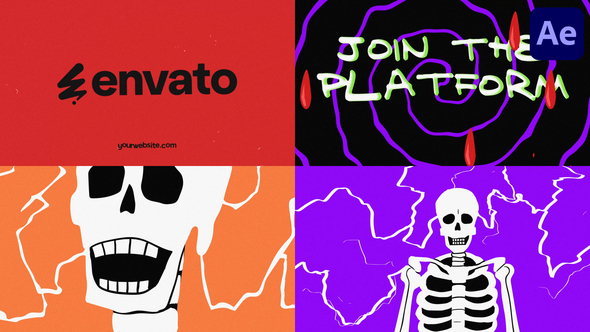 Halloween Skull Logo Opener for After Effects Logo Stings template preview