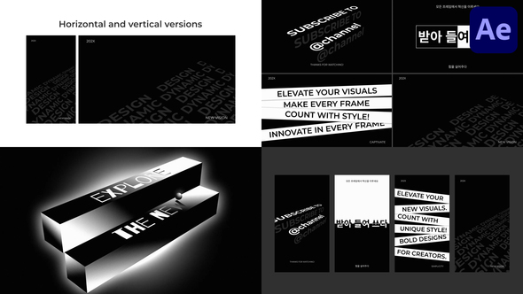 Black And White Typography for After Effects Titles template preview