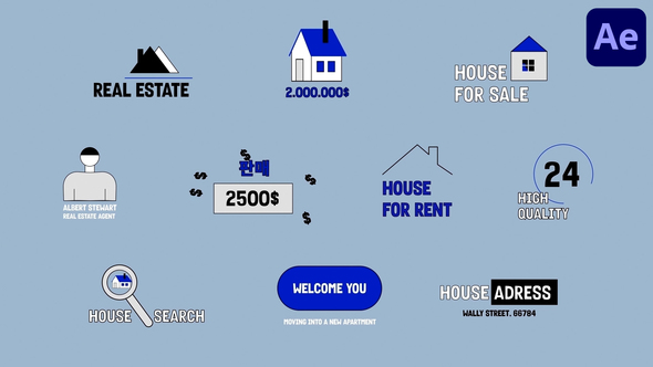 Real Estate Text Animations for After Effects Elements template preview