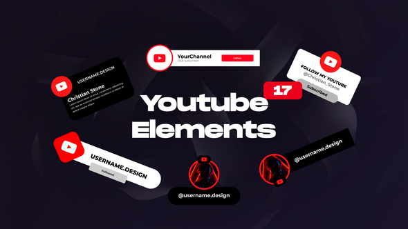 Youtube Social Media Elements broadcast-packages template preview