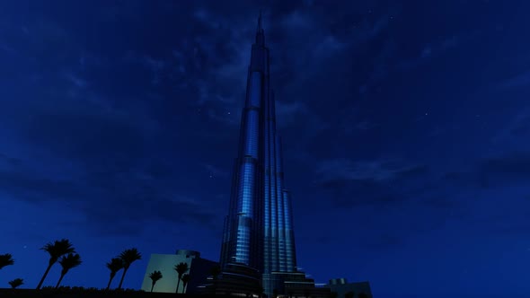 Burj Khalifa and Night Time-lapse Sky