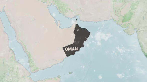 Globe Map of Oman with a label alt