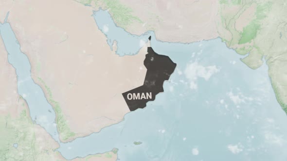 Globe Map of Oman with a label