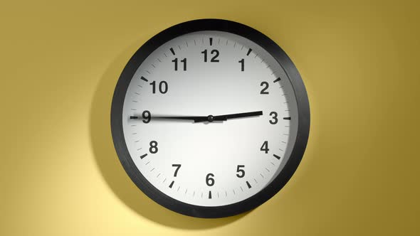 Clock Face On Yellow Wall
