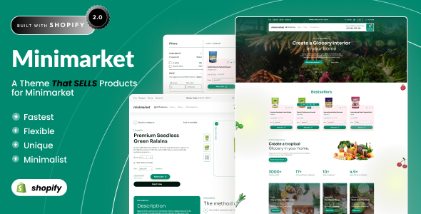 Minimarket - Fresh Food & Grocery Shopify 2.0 Store