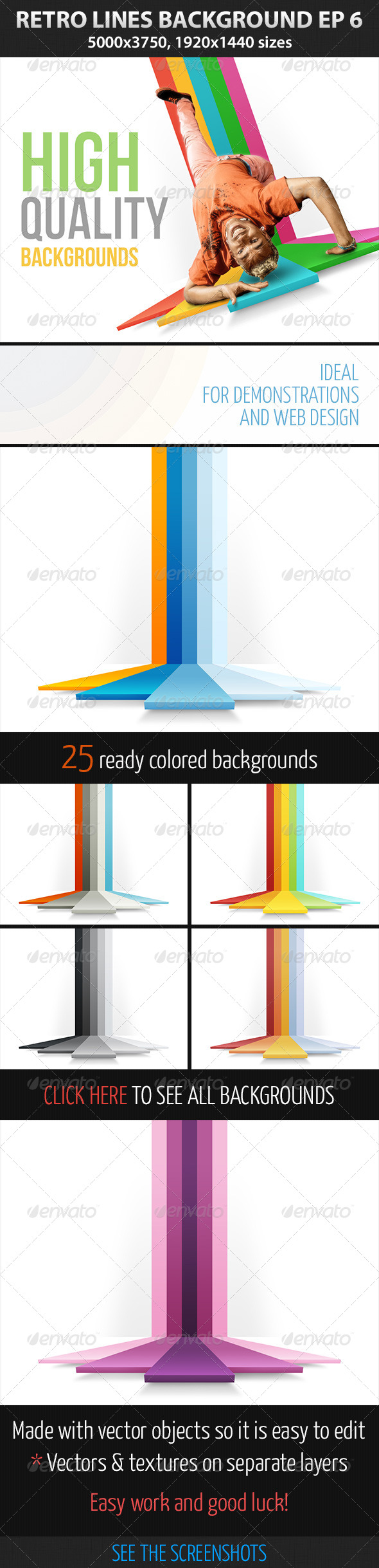 Retro Lines Background ep 6 - Miscellaneous Backgrounds