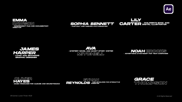 Lower Thirds + RGB  AE Titles template preview