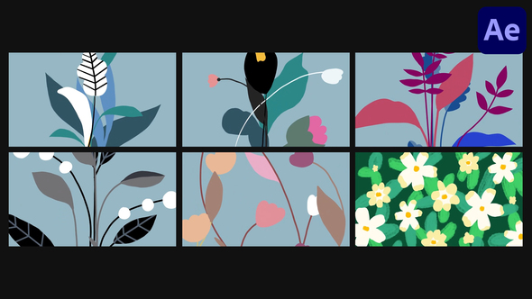 Flower Animated Backgrounds | After Effects Elements template preview