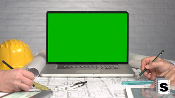 Architects At Meeting Using Green Screen alt