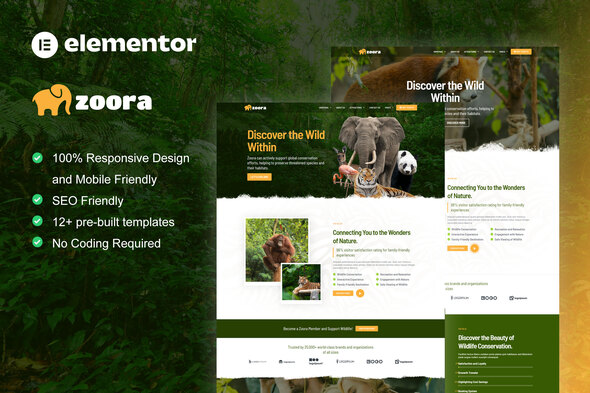 Zoora - Safari & Zoo Elementor Pro Template Kit