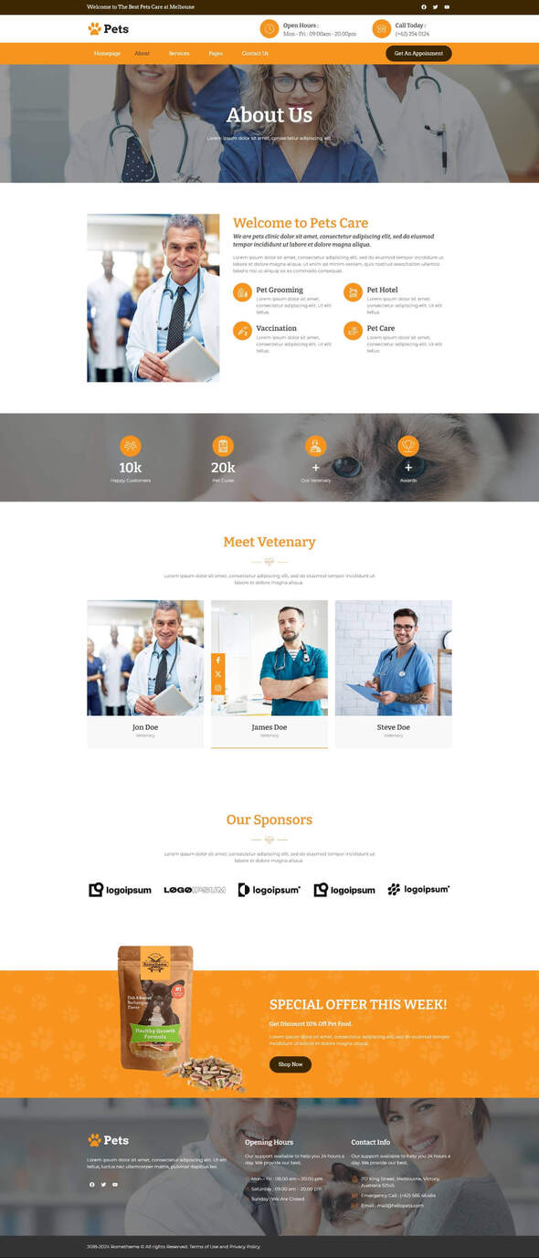 Petto - Vetenary Pet Clinic Elementor Template Kit